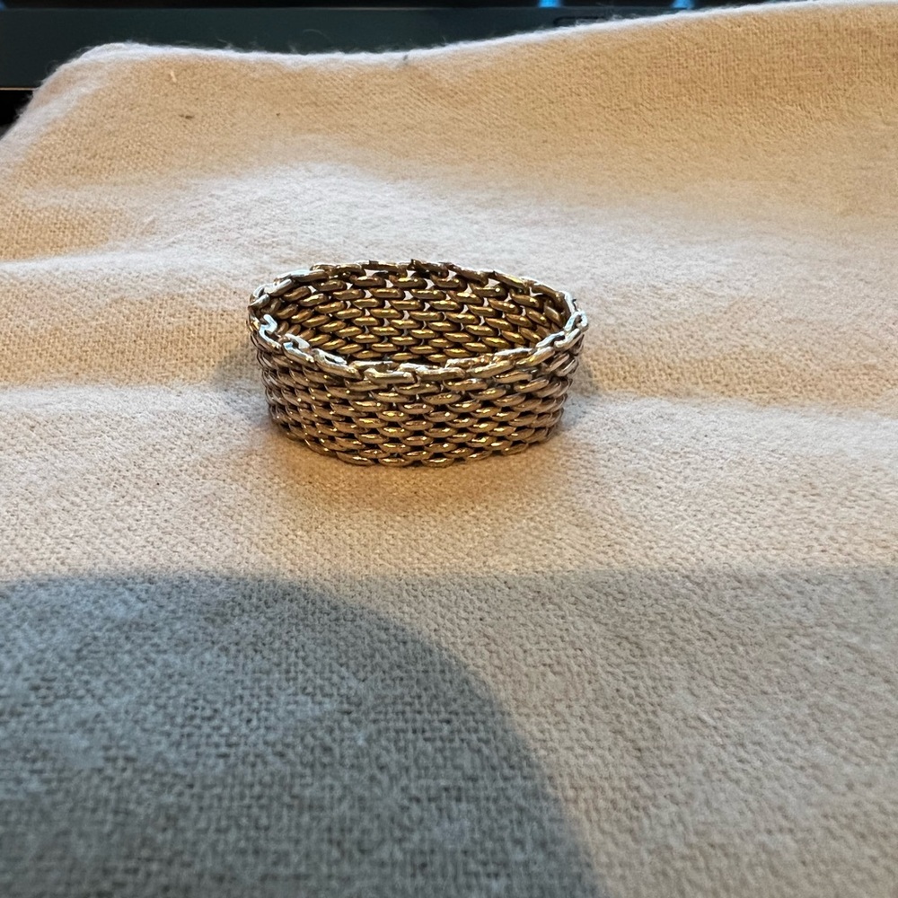 Tiffany & Co. Somerset mesh ring sz 7/7.5